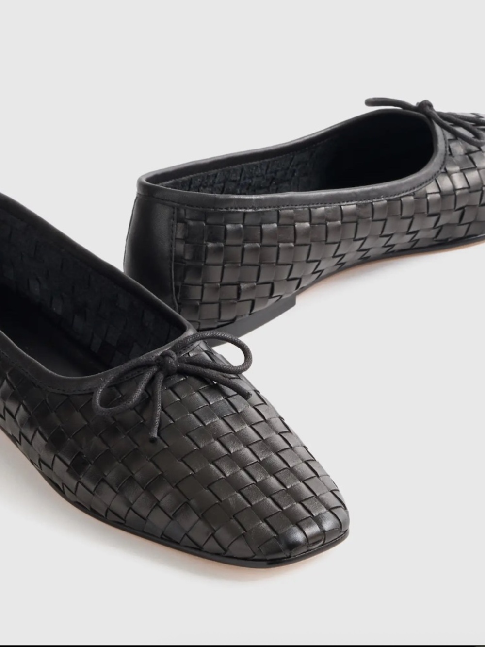 Italian Leather Handwoven Square Toe Ballet Flat